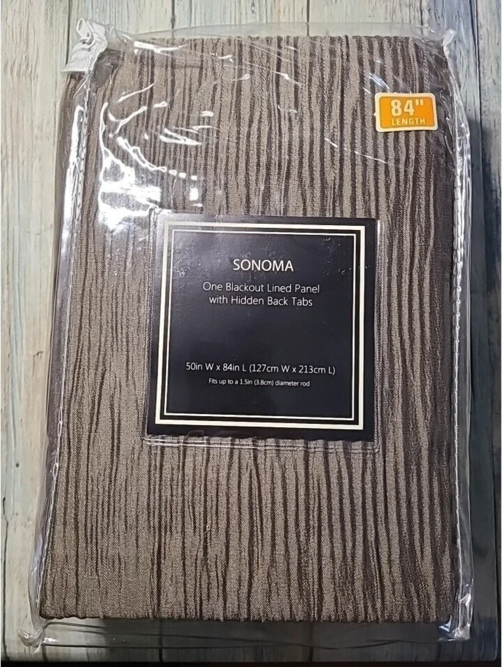 Sonoma One Blackout Lined Panel With Hidden Back Tabs 50 In X 84 In. Taupe NOB